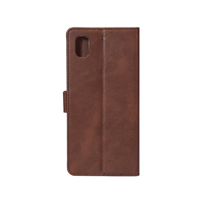 For iPhone XR Bookcase Extra Card Holder Brown