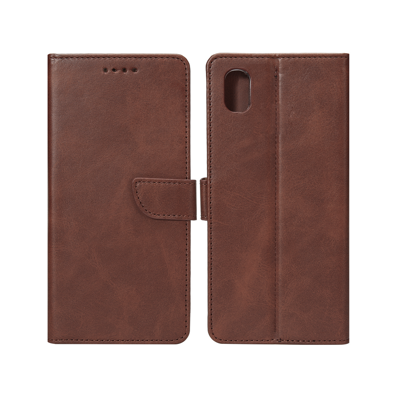 For iPhone XR Bookcase Extra Card Holder Brown