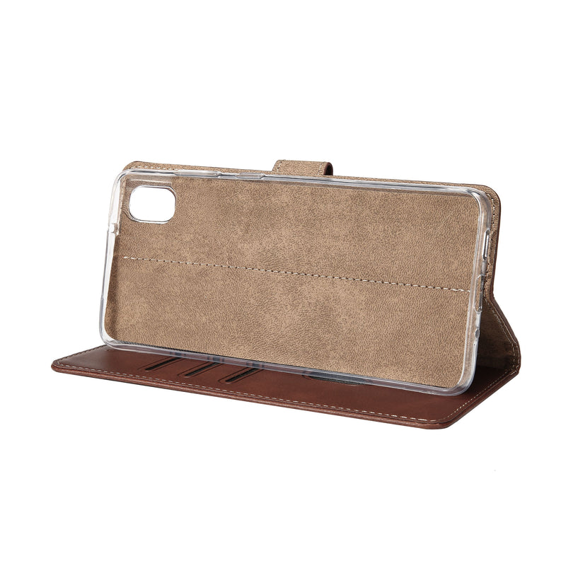 For iPhone XR Bookcase Extra Card Holder Brown