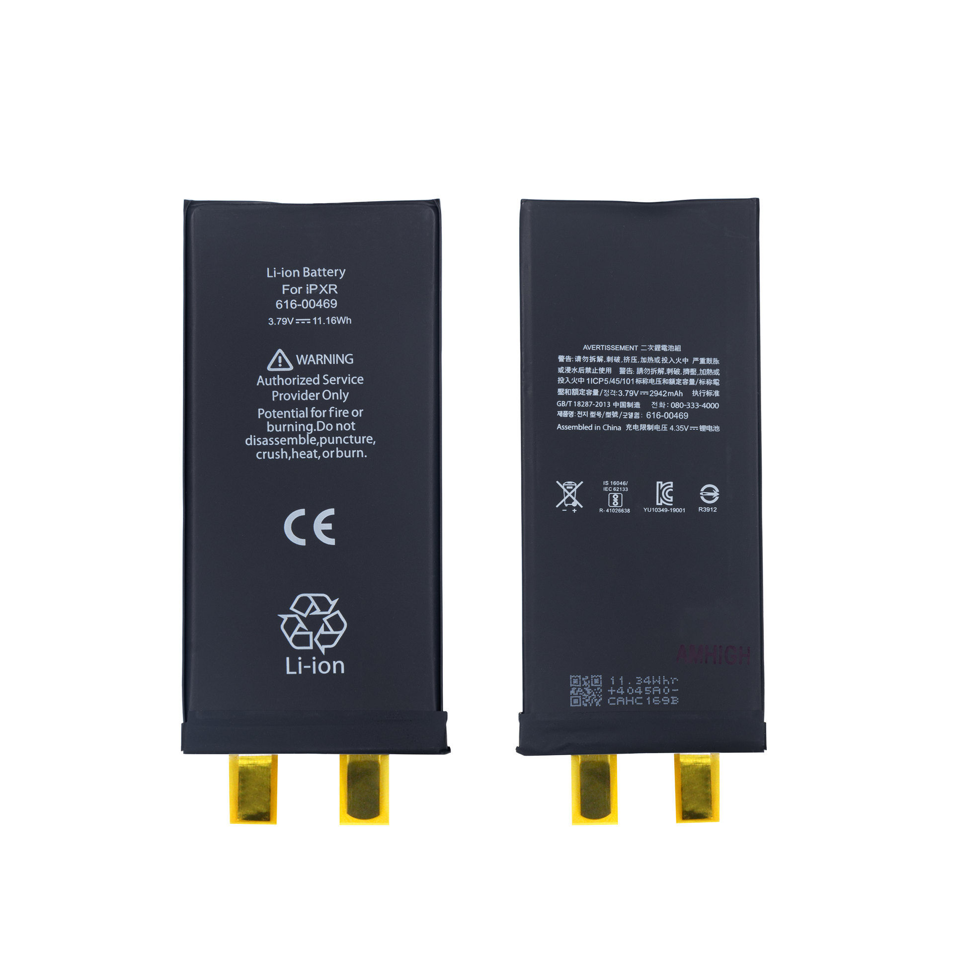 For Apple iPhone XR Battery (Spot Welding Required) No BMS/IC OEM