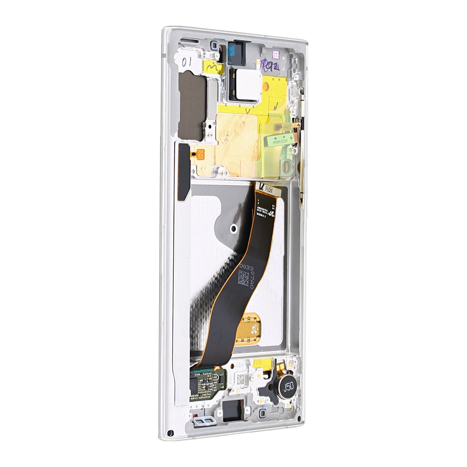 Samsung Galaxy Note 10 N970F Display And Digitizer With frame Aura White Service Pack