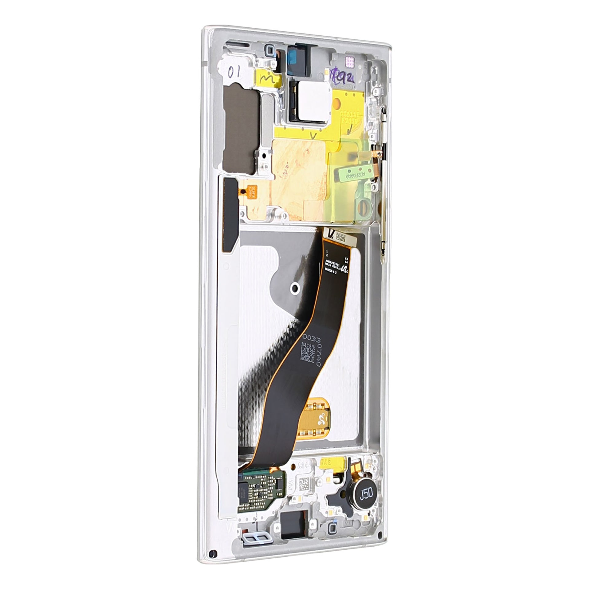 Samsung Galaxy Note 10 N970F Display And Digitizer With frame Aura White Service Pack