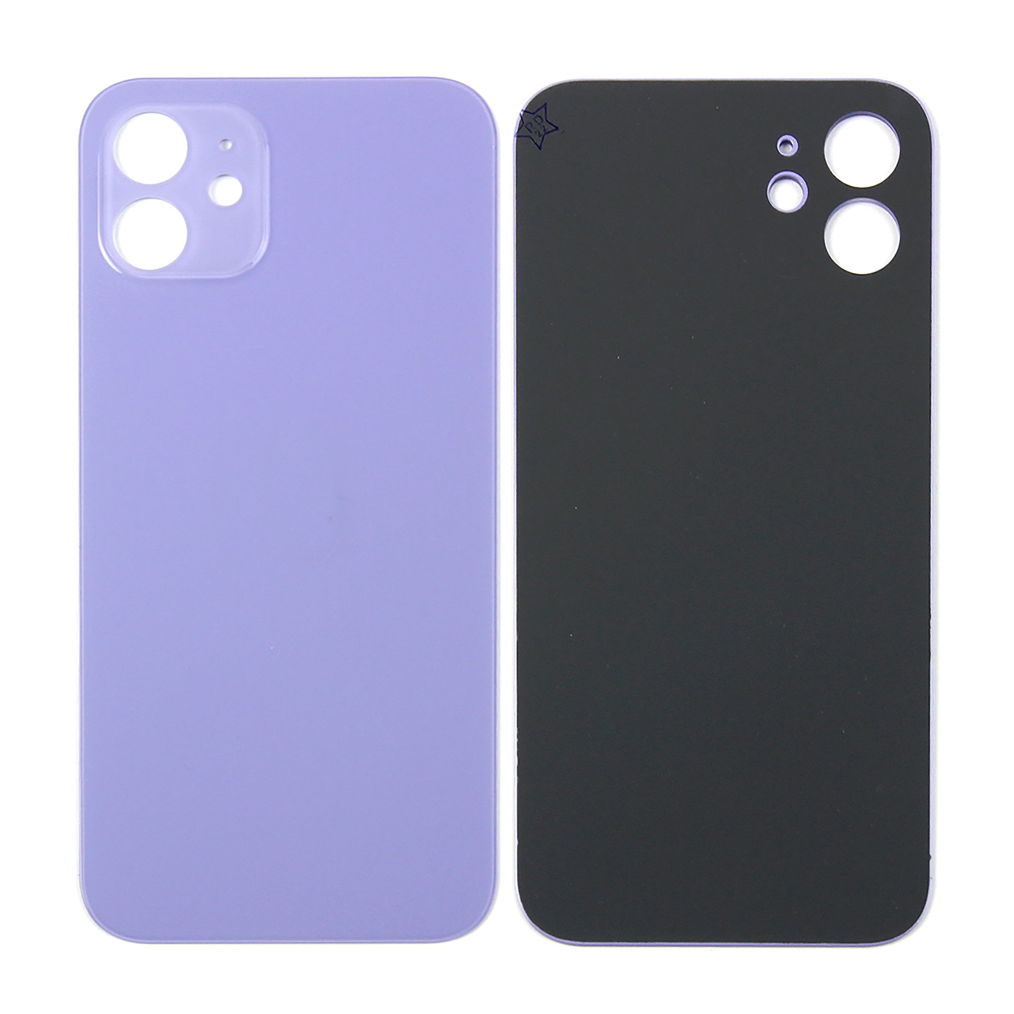 For Apple iPhone 12 Back Glass, Enlarged Camera Frame Purple Compatible