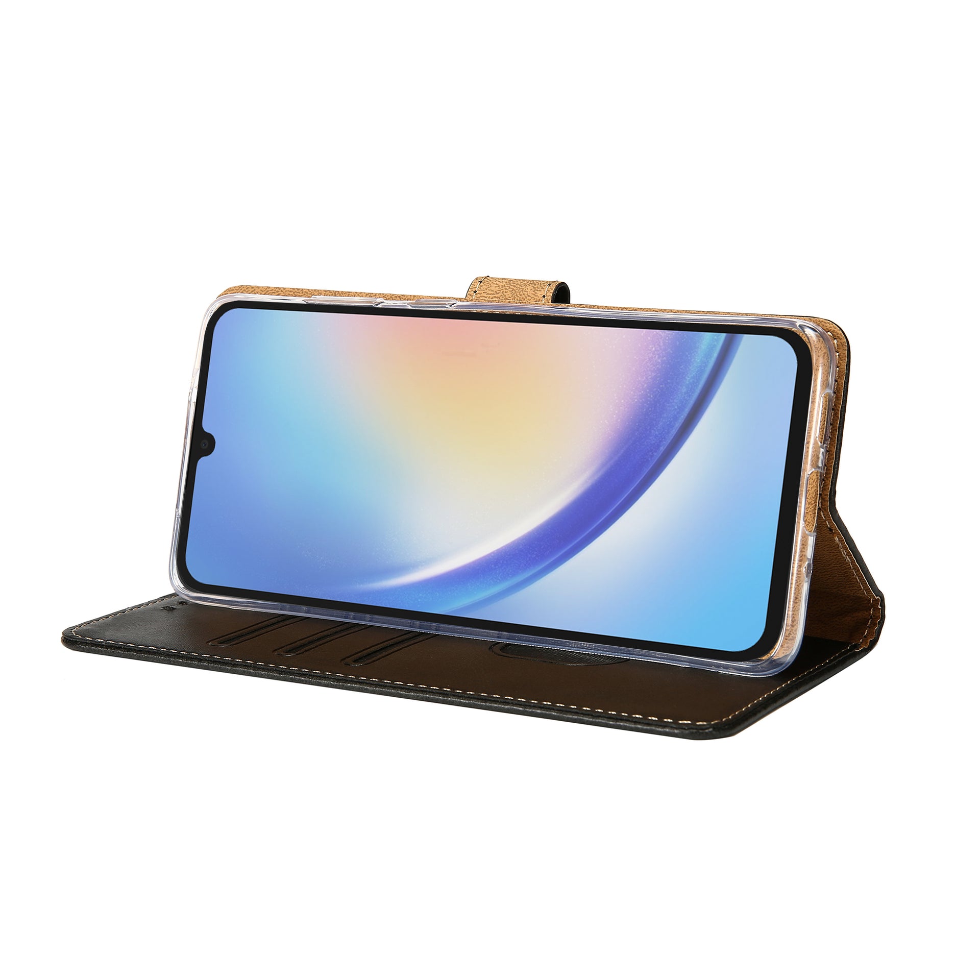 Rixus Bookcase For Samsung Galaxy A34 5G Black