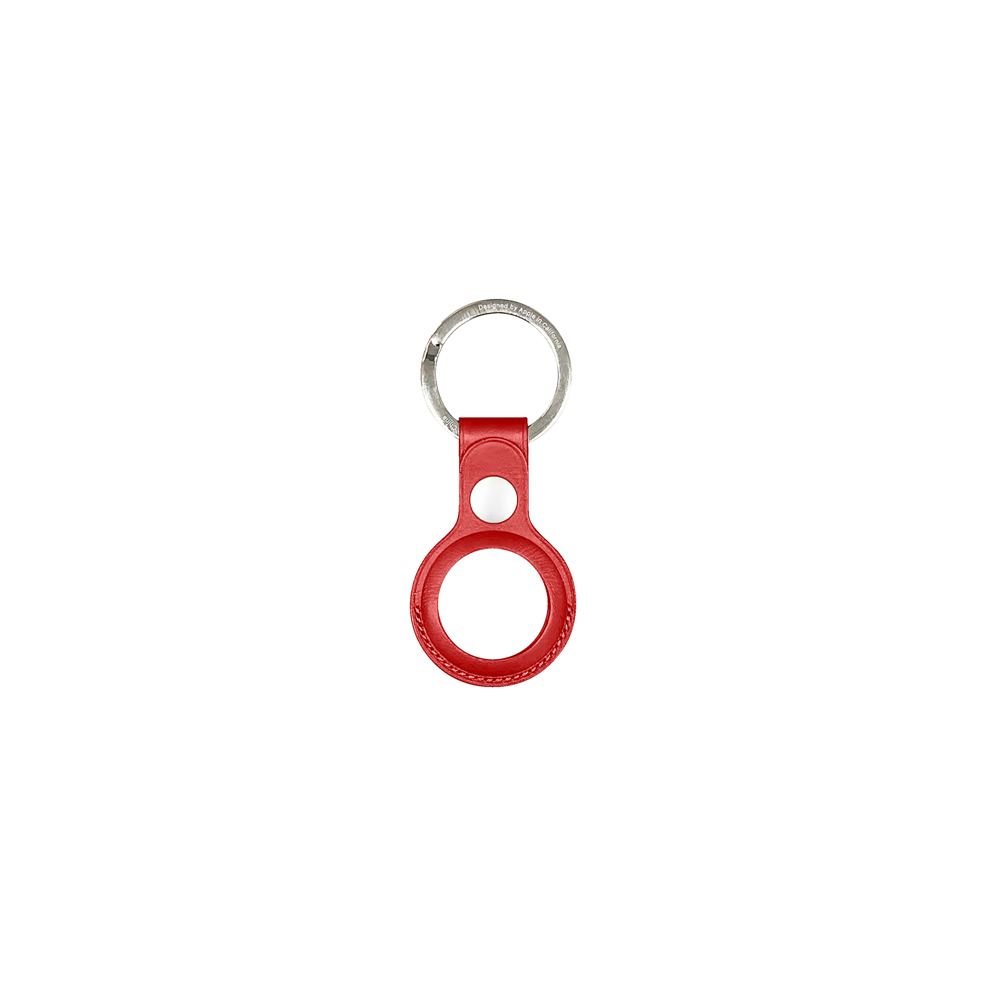 For Apple AirTag Leather Key Ring Red Compatible