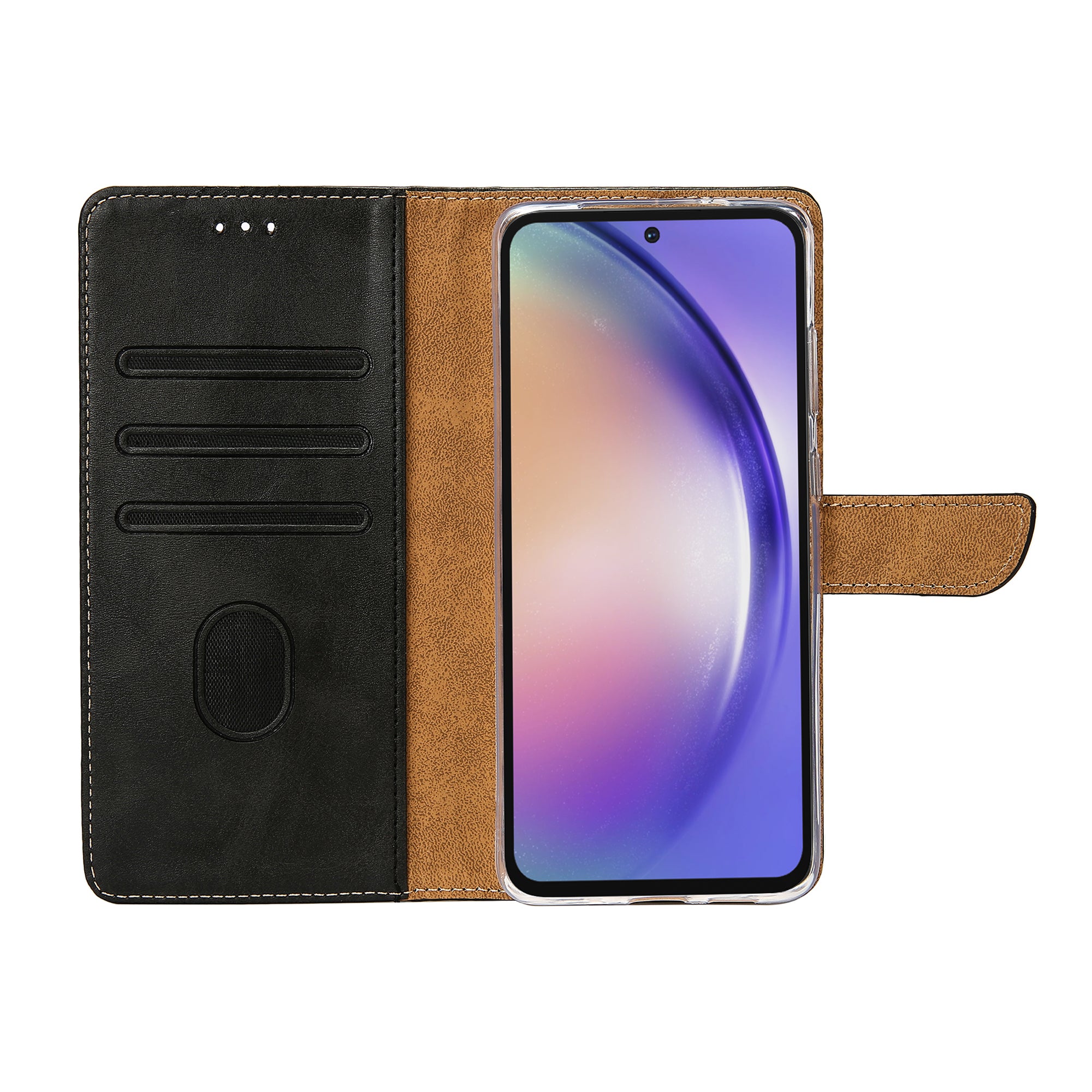 Rixus Bookcase For Samsung Galaxy A54 5G Black