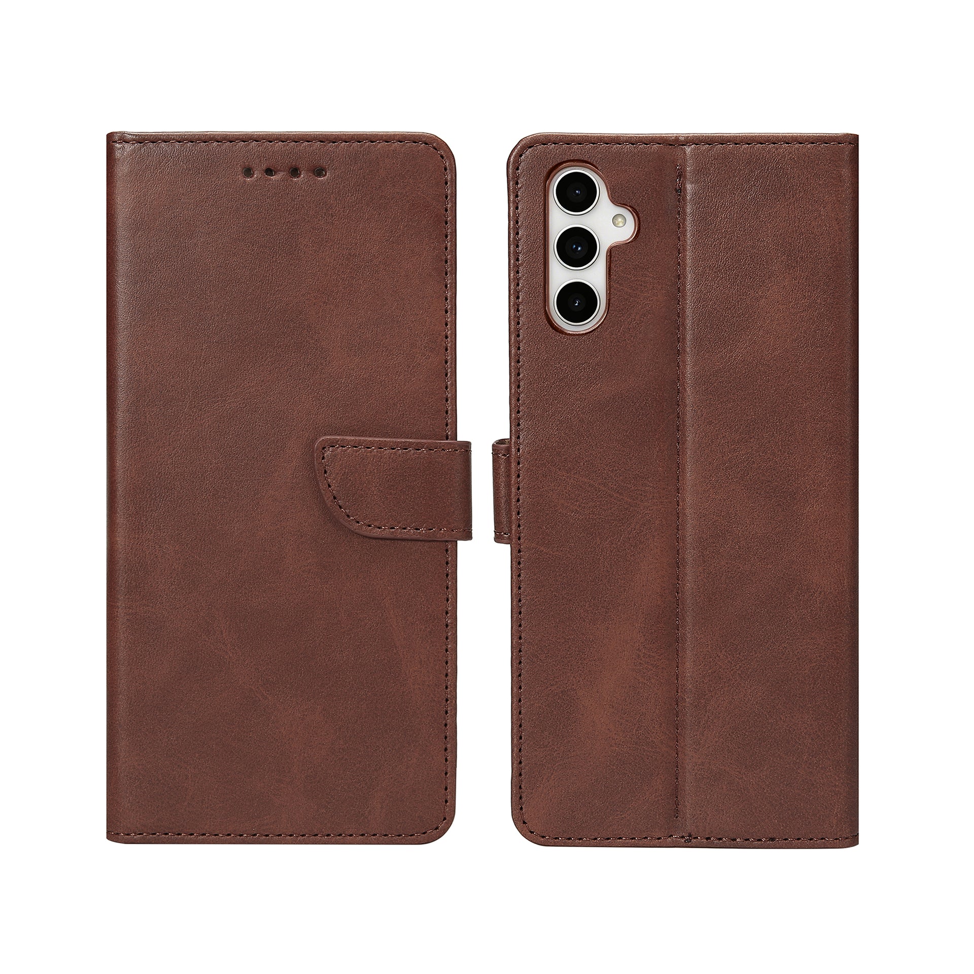 Rixus Bookcase For Samsung Galaxy A54 5G Brown