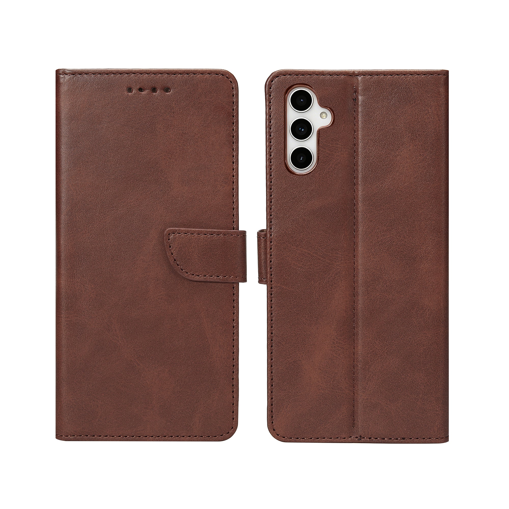 Rixus Bookcase For Samsung Galaxy A54 5G Brown