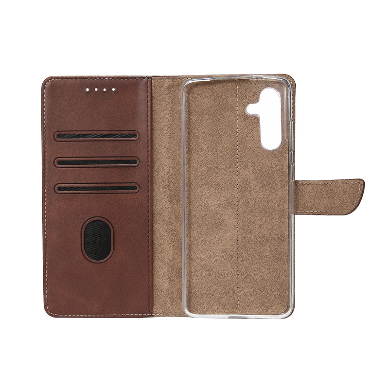 Rixus Bookcase For Samsung Galaxy A54 5G A546B Brown