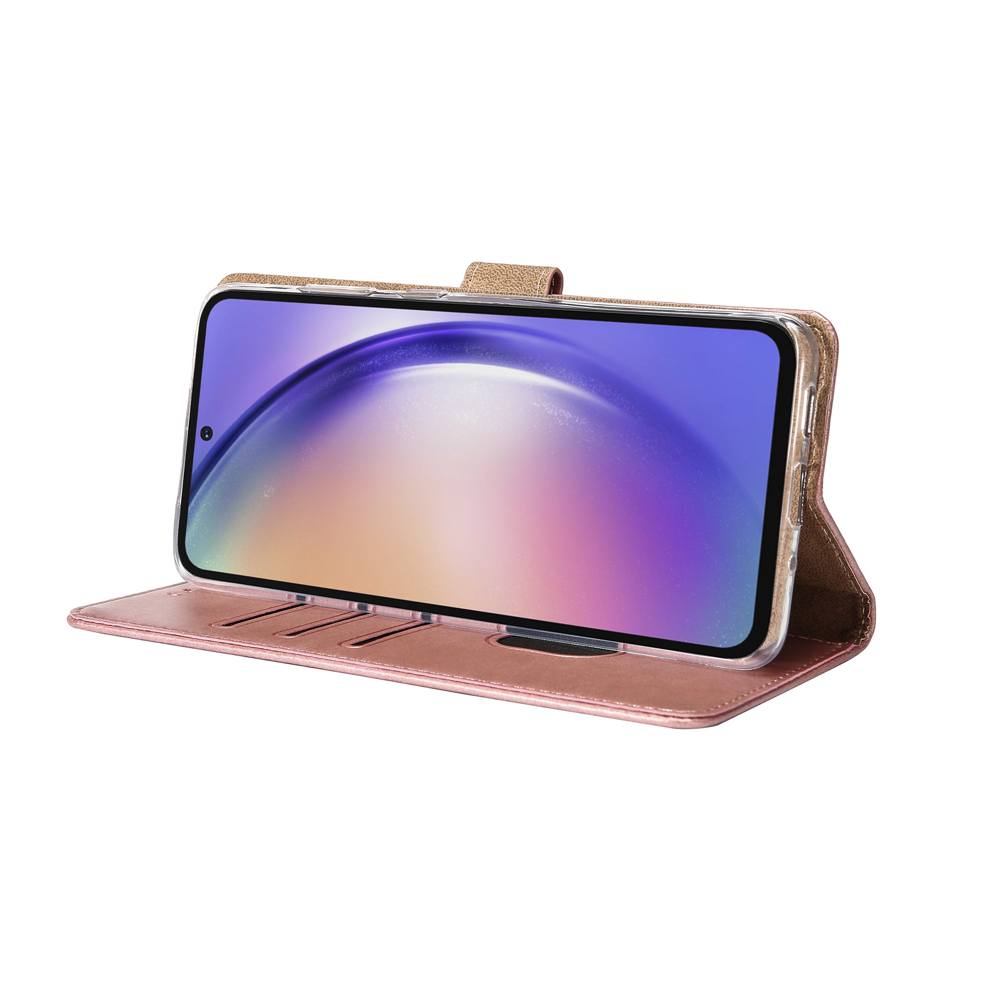 Rixus Bookcase For Samsung Galaxy A54 5G Pink
