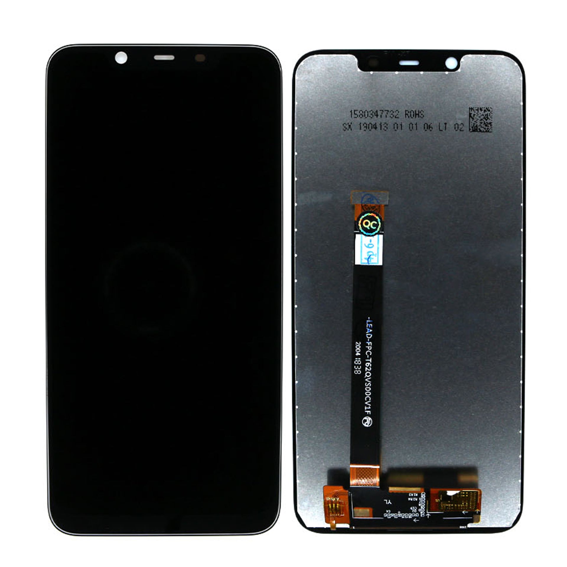 Nokia 8.1 (X7) Display And Digitizer Without Frame Black OEM