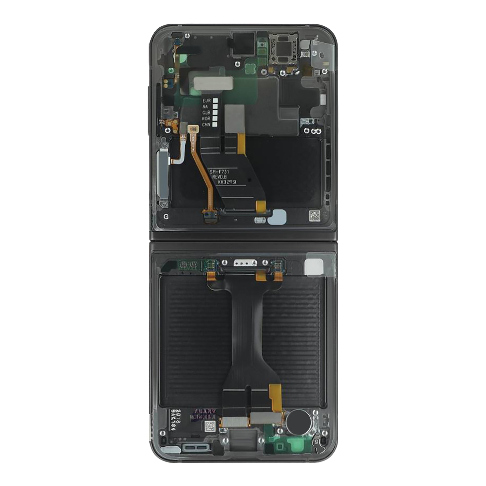 Samsung Galaxy Z Flip5 F731B Main Display And Digitizer With Frame Blue, Gray Service Pack