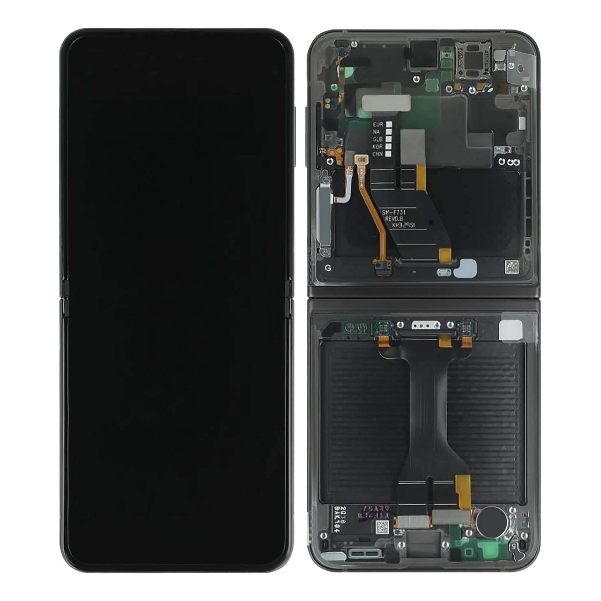 Samsung Galaxy Z Flip5 F731B Main Display And Digitizer With Frame Blue, Gray Service Pack