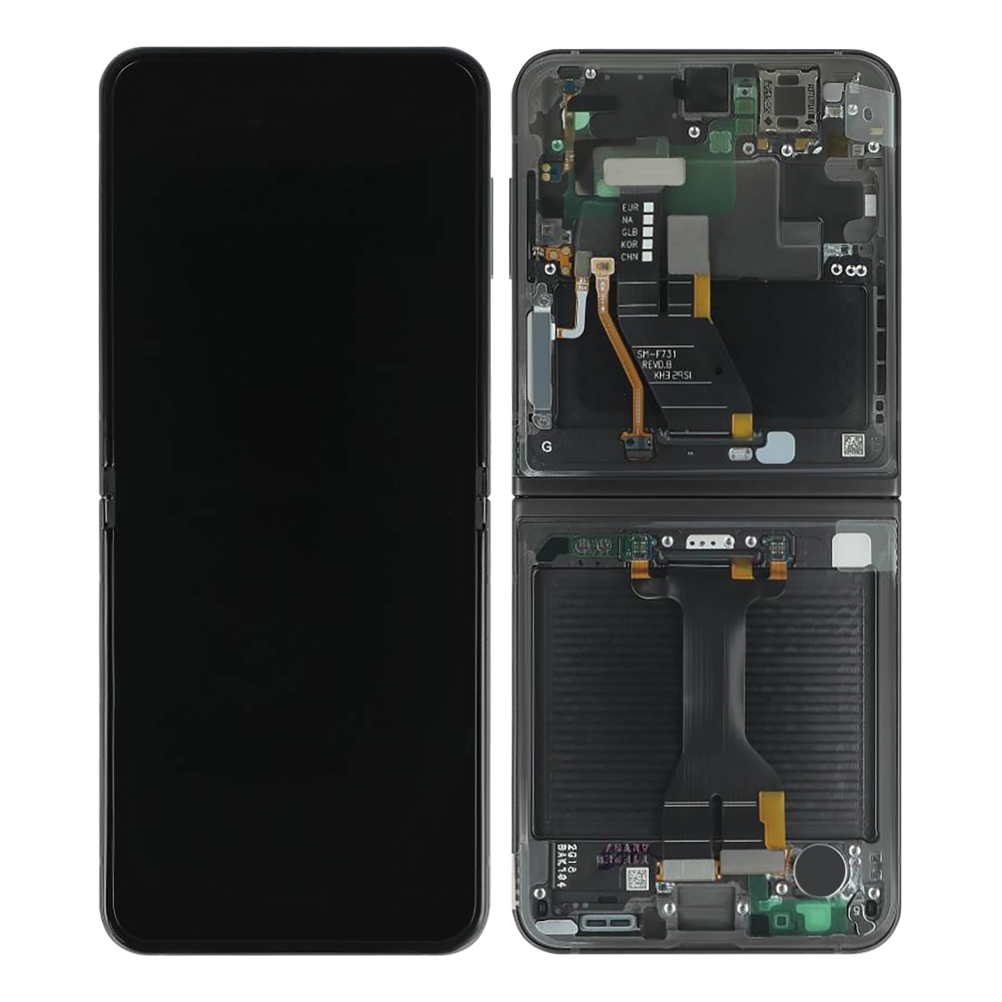 Samsung Galaxy Z Flip5 F731B Main Display And Digitizer With Frame Blue, Gray Service Pack