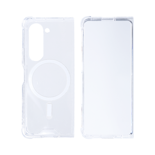 Rixus Magnetic Clear Case TPU For Samsung Galaxy Z Fold5 White