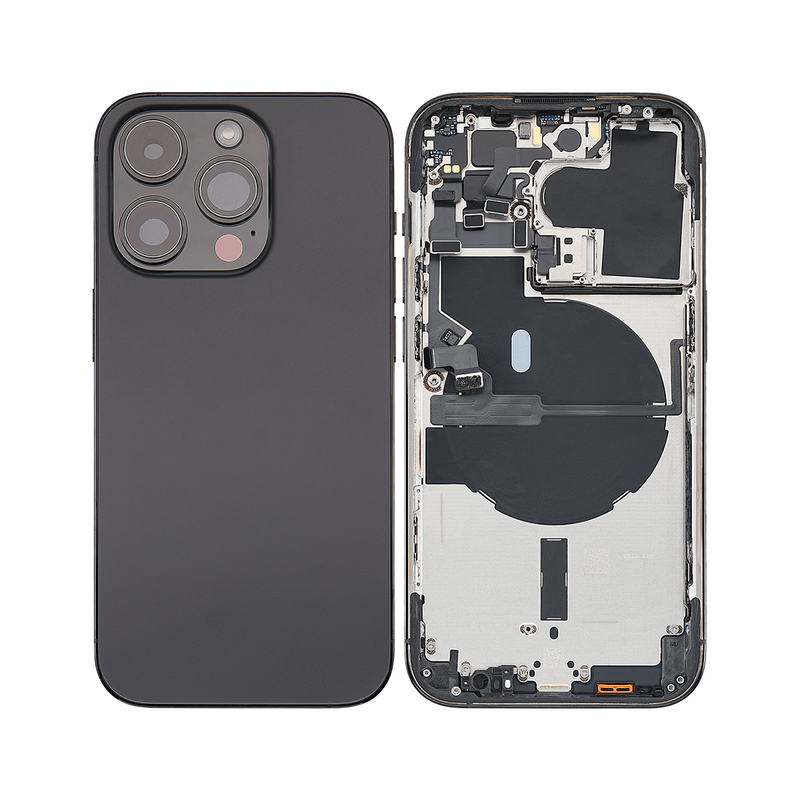 For iPhone 14 Pro Complete Housing Incl. All Small Parts Without Battery And Back Camera Black