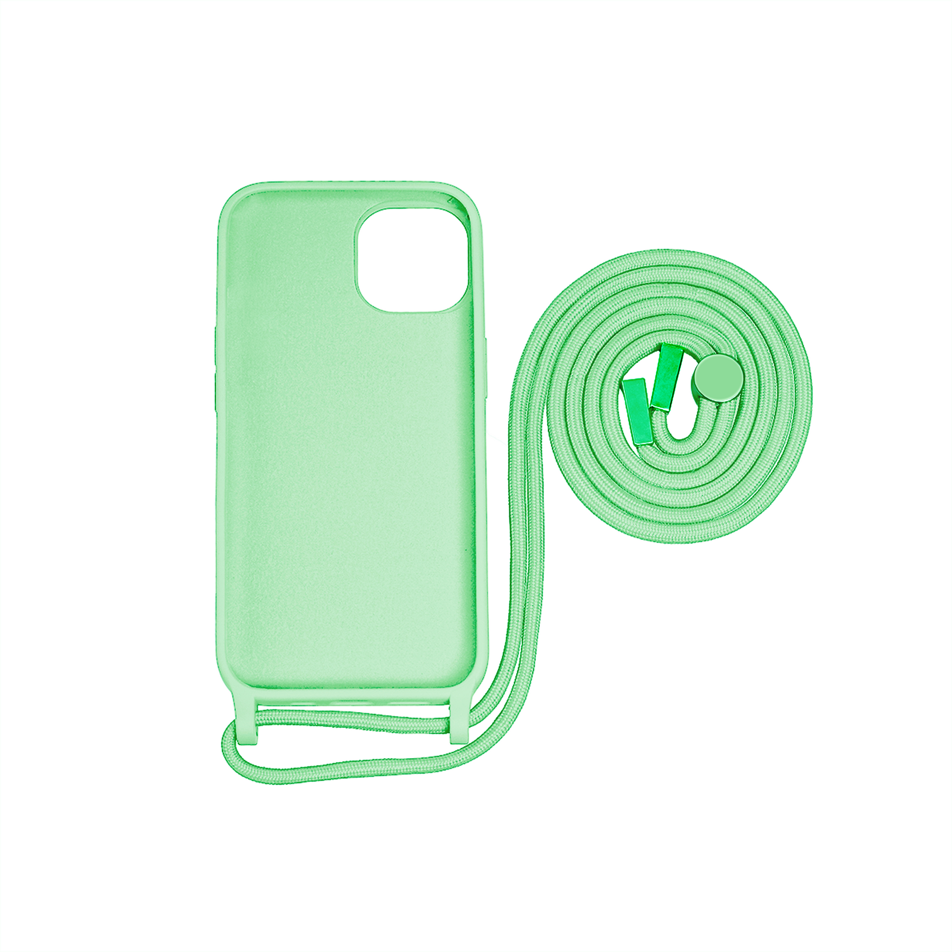 Rixus TPU Necklace Cord Cover For Apple iPhone 15 Matcha