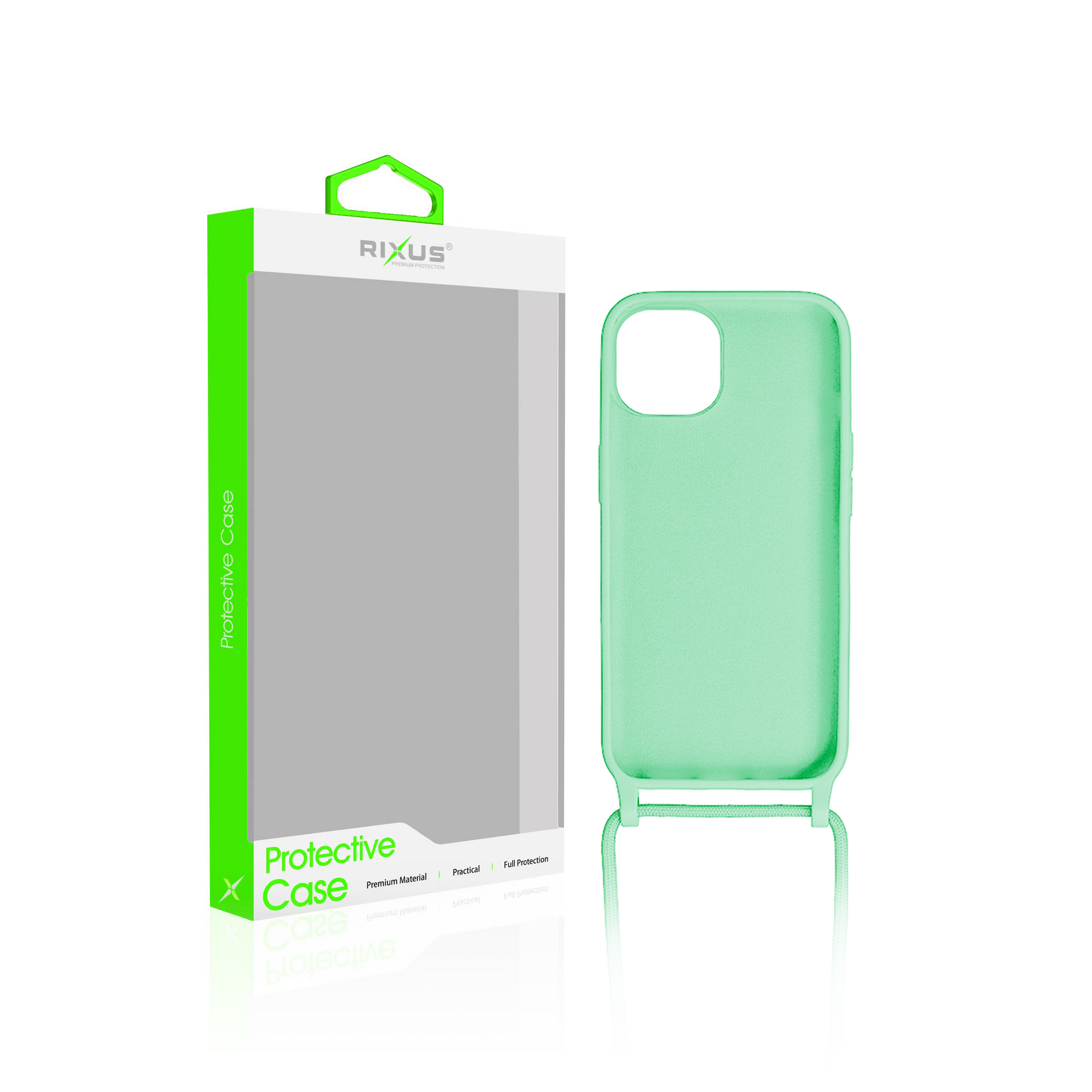 Rixus TPU Necklace Cord Cover For Apple iPhone 15 Matcha