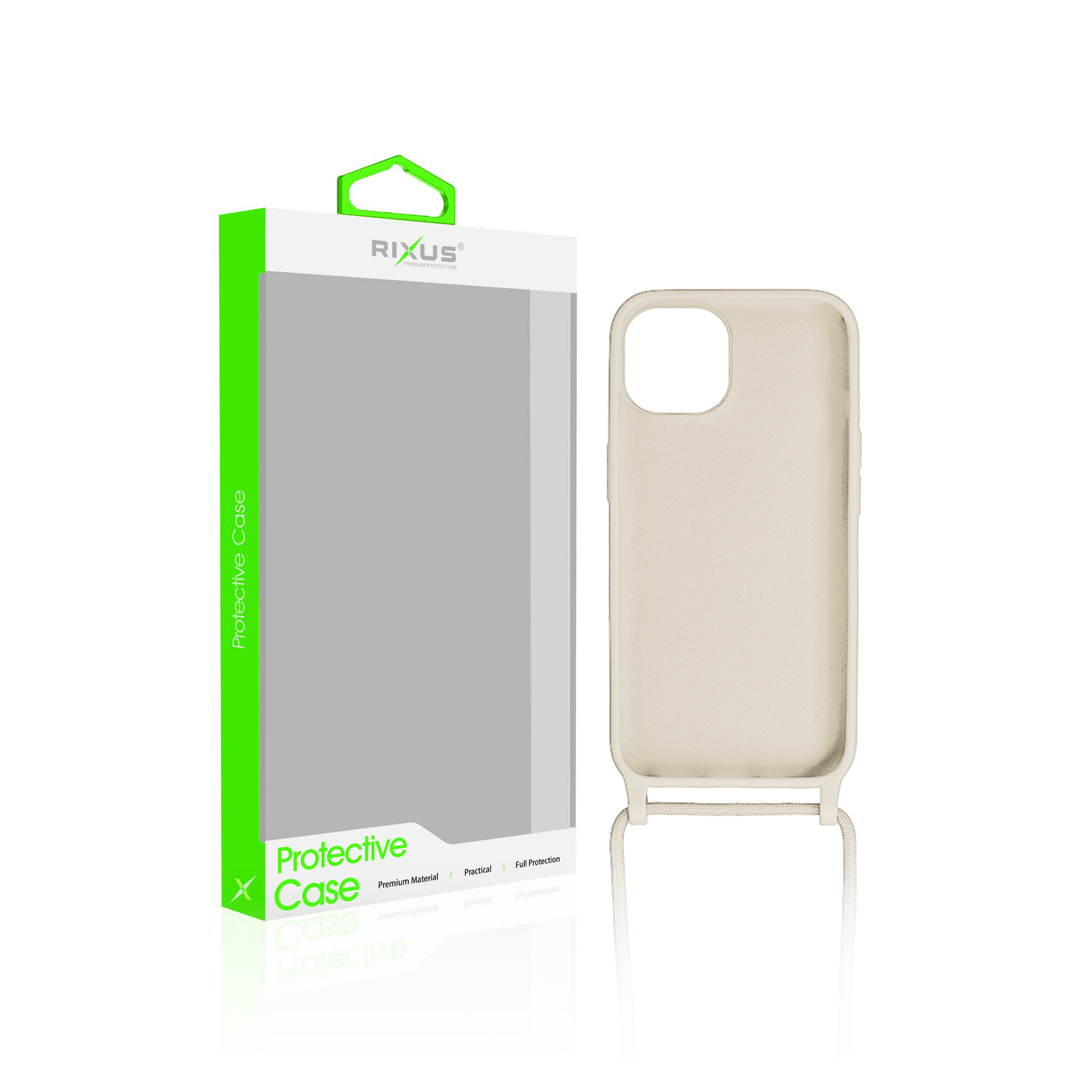 Rixus TPU Necklace Cord Cover For Apple iPhone 15 Pro Gold