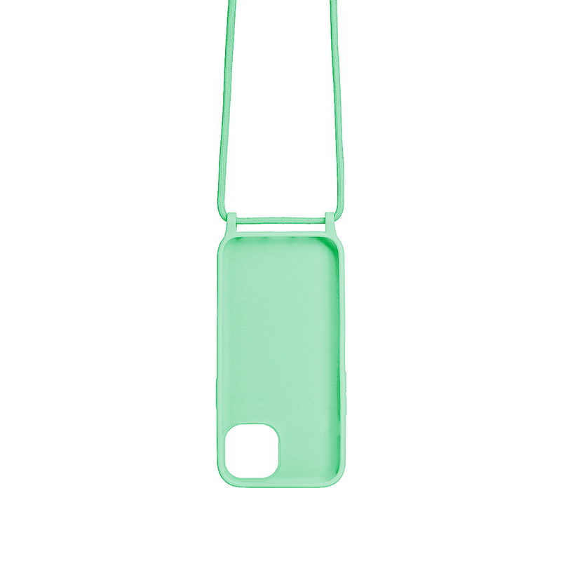 Rixus For iPhone 15 Pro TPU Necklace Cord Cover Matcha