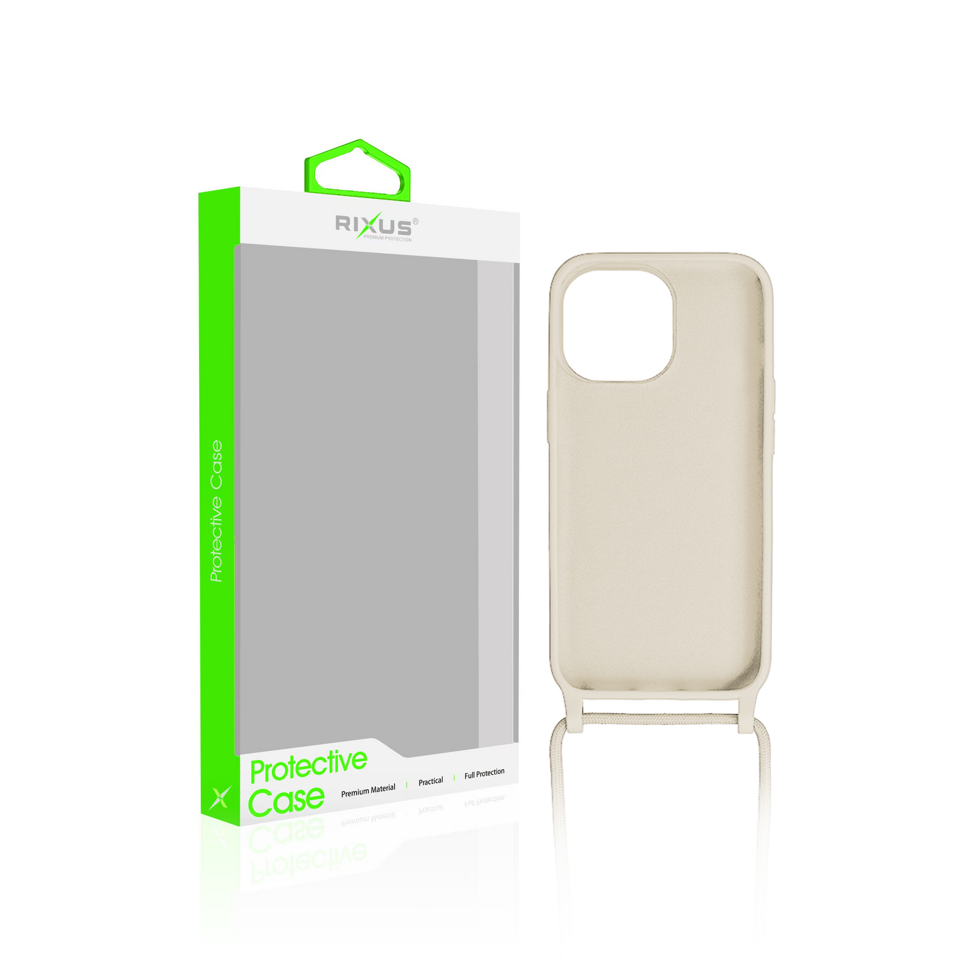 Rixus TPU Necklace Cord Cover For Apple iPhone 15 Pro Max Gold