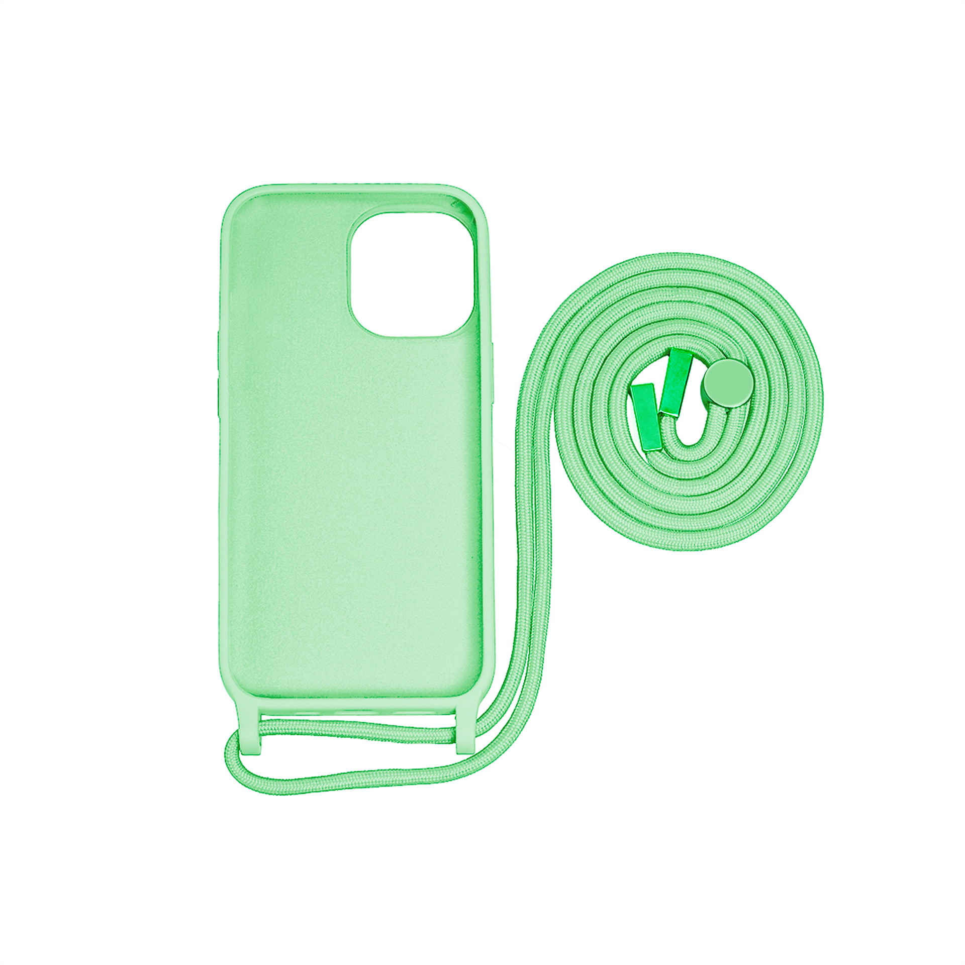 Rixus TPU Necklace Cord Cover For Apple iPhone 15 Pro Max Matcha