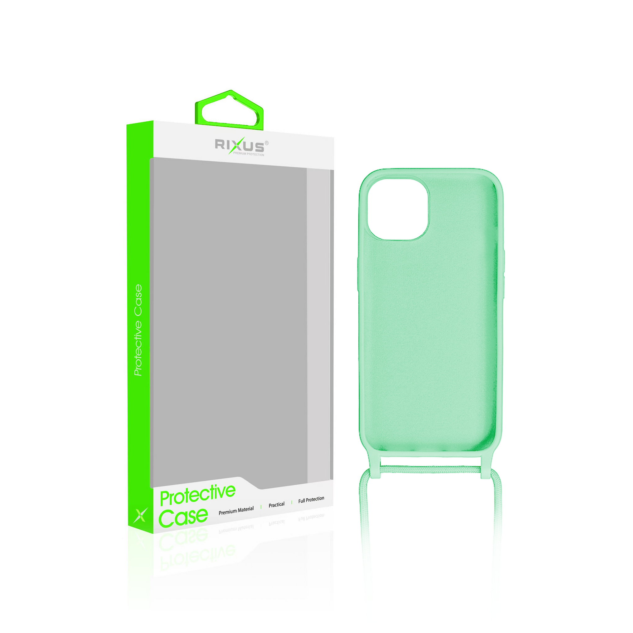 Rixus TPU Necklace Cord Cover For Apple iPhone 15 Pro Max Matcha
