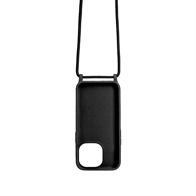 Rixus For iPhone 15 Pro Max TPU Necklace Cord Cover Black
