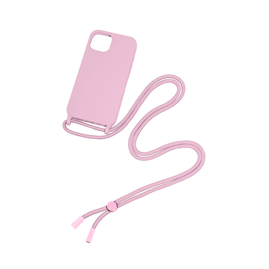 Rixus TPU Necklace Cord Cover For Apple iPhone 15 Pro Max Pink
