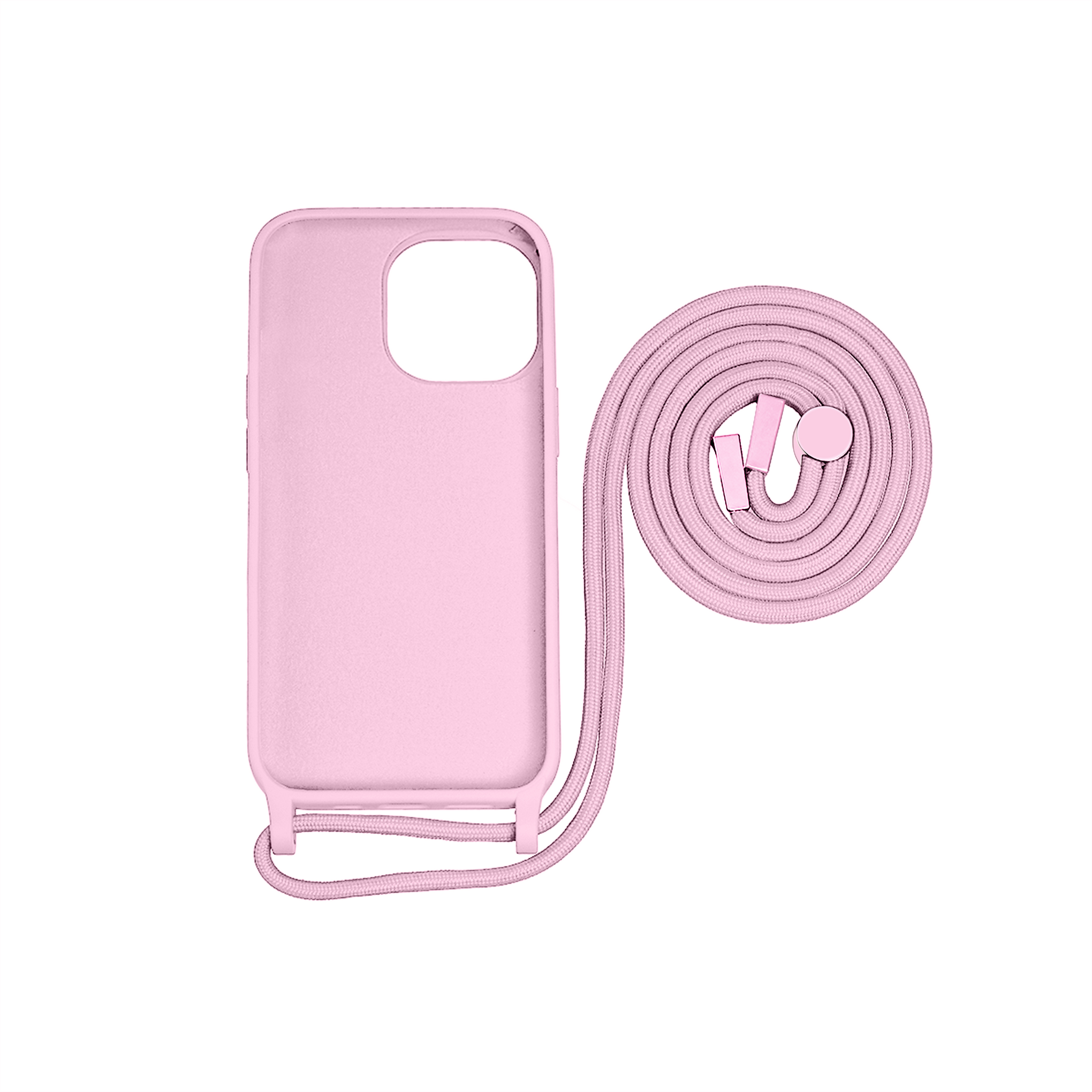 Rixus TPU Necklace Cord Cover For Apple iPhone 15 Pro Max Pink