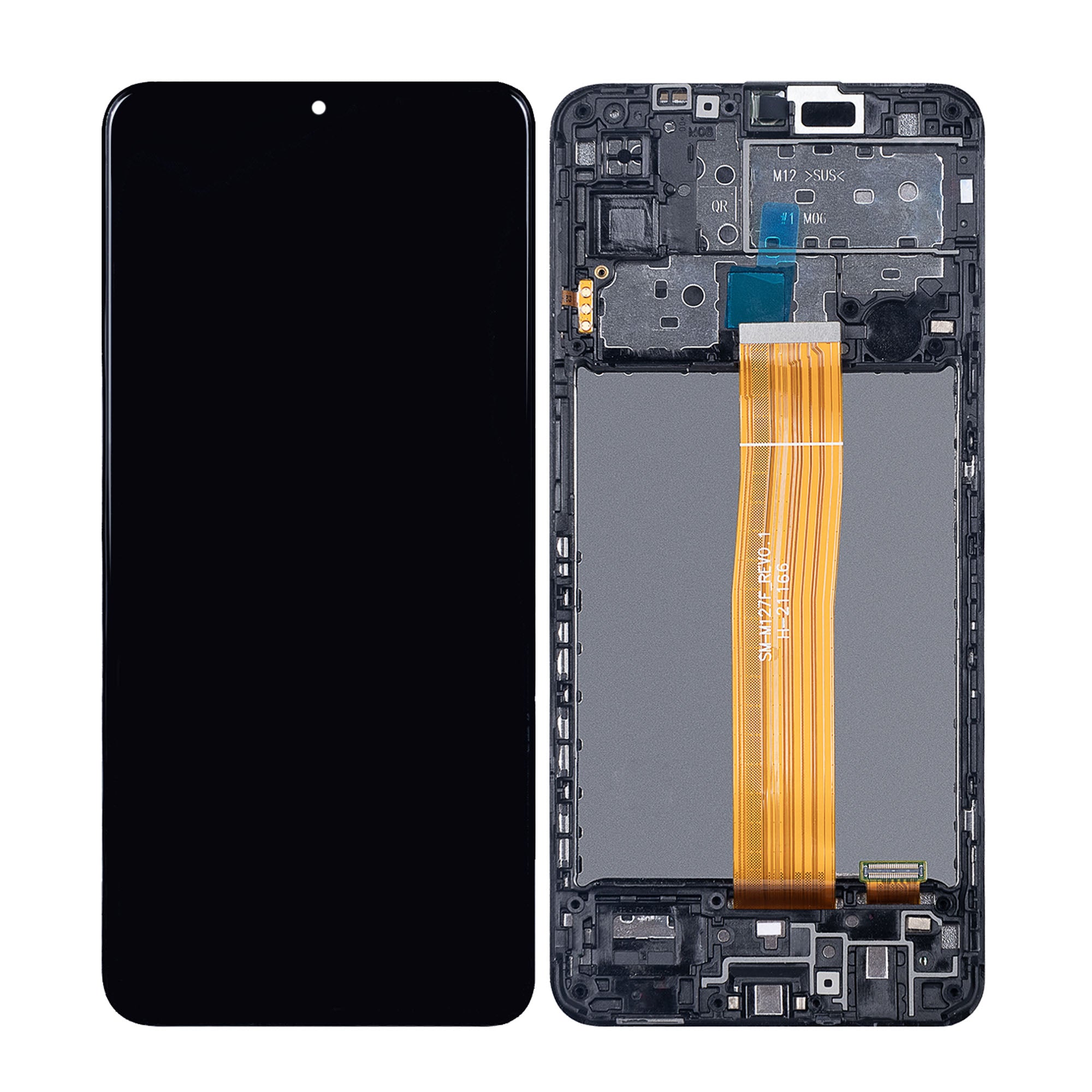 Samsung Galaxy M12 M127F Display And Digitizer With Frame Black Soft-OLED