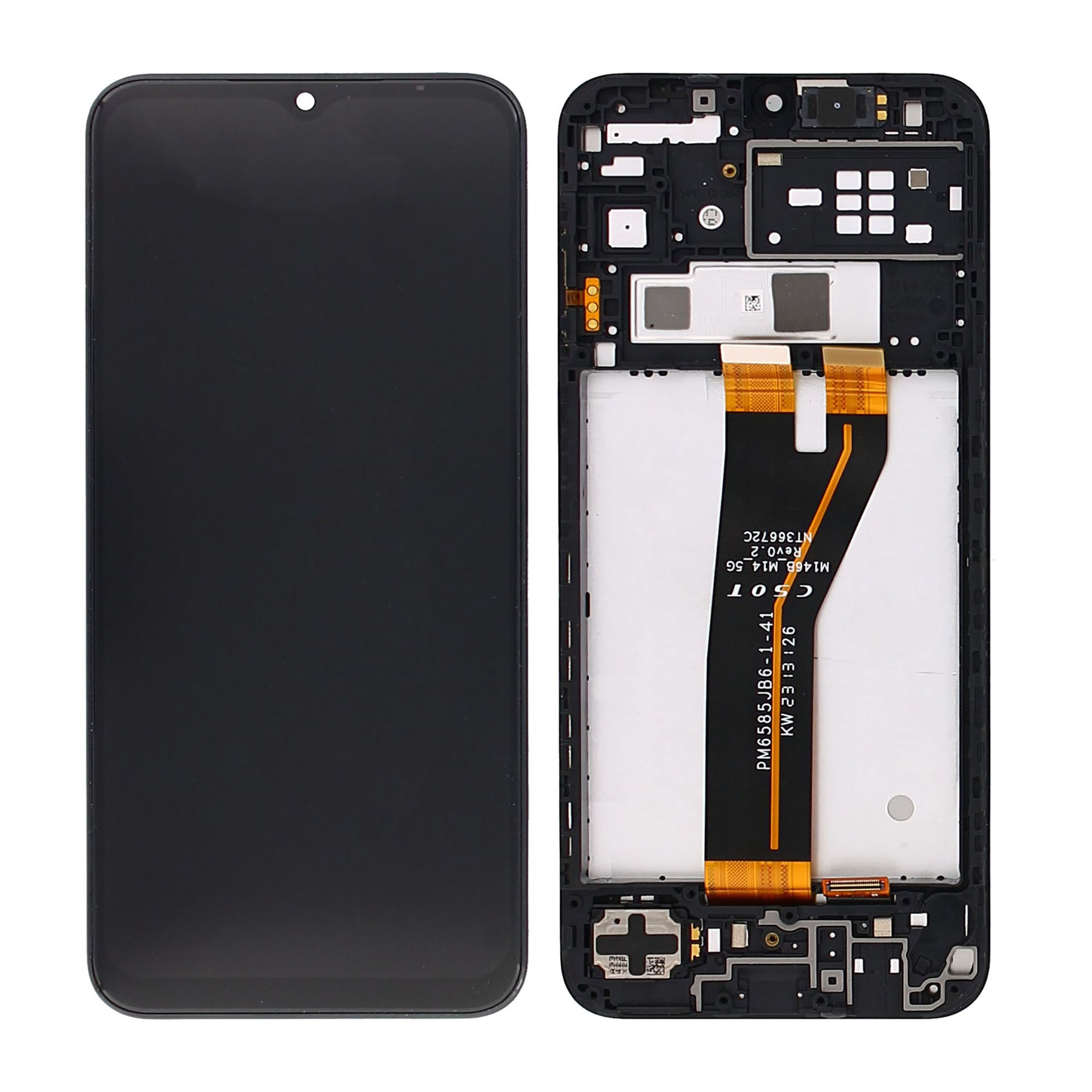 Samsung Galaxy M14 5G M146B Display And Digitizer With Frame Black Service Pack