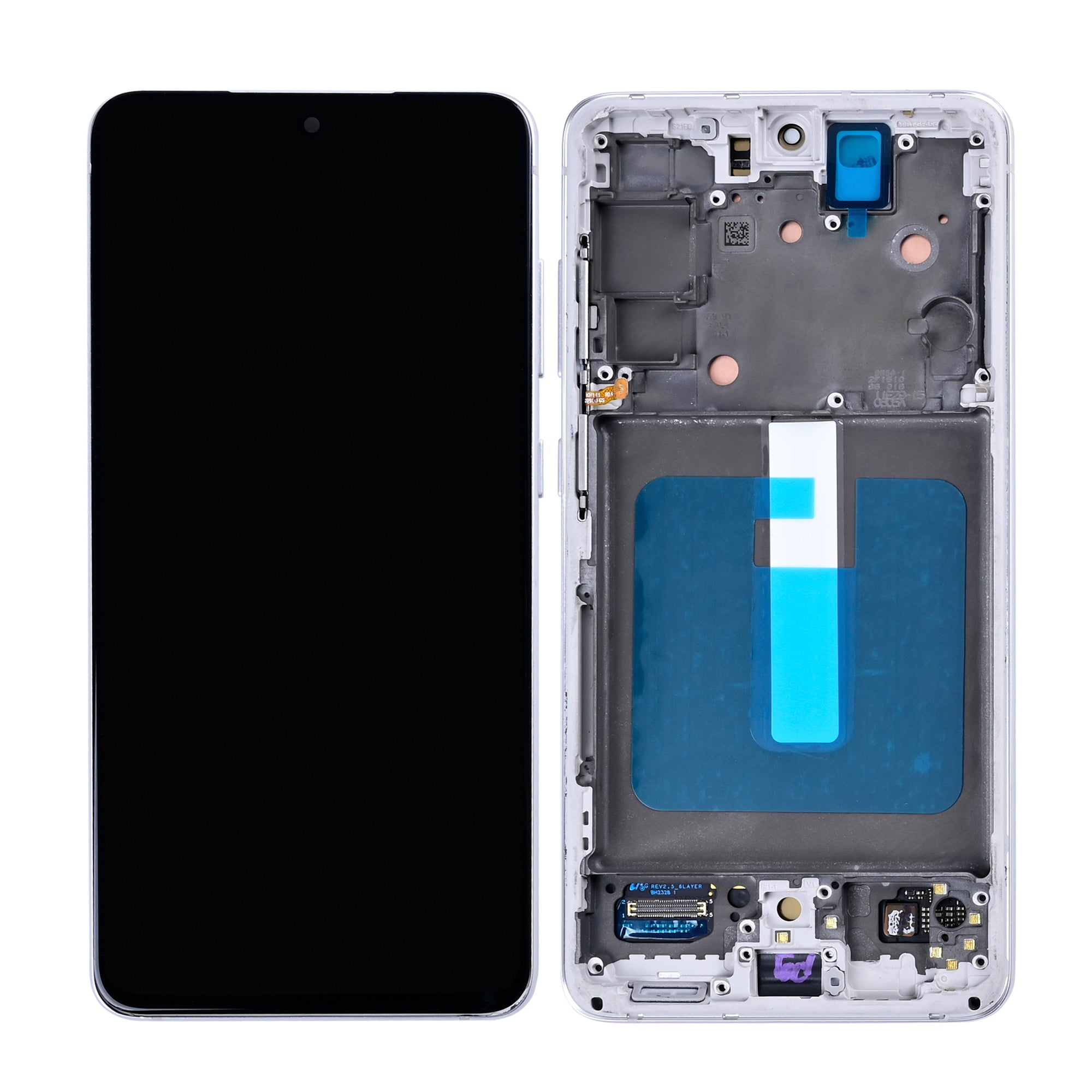 Samsung Galaxy S21 FE G990B Display And Digitizer With Frame White Soft-OLED