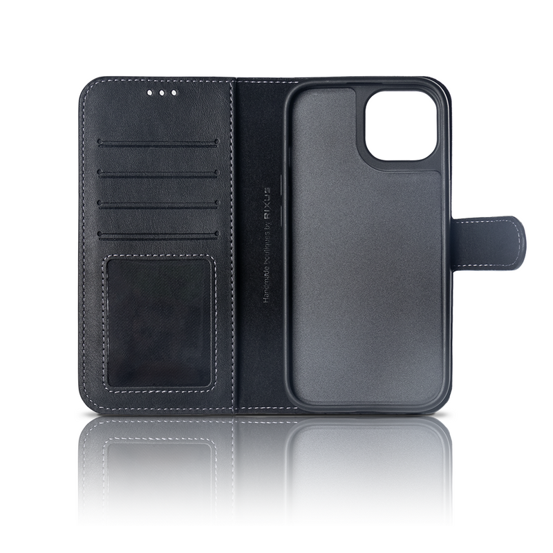Rixus For iPhone 11 Duo Magnetic Detachable Wallet Black