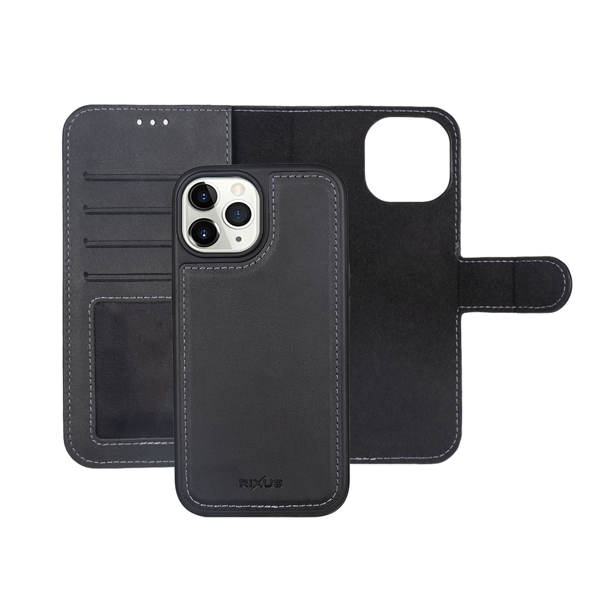 Rixus Duo Magnetic Detachable Wallet For Apple iPhone 11 Pro Max Black