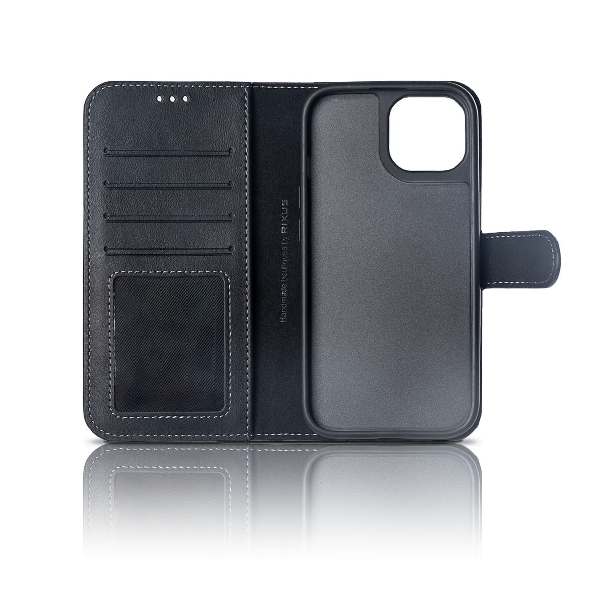 Rixus Duo Magnetic Detachable Wallet For Apple iPhone 14 Pro Max Black