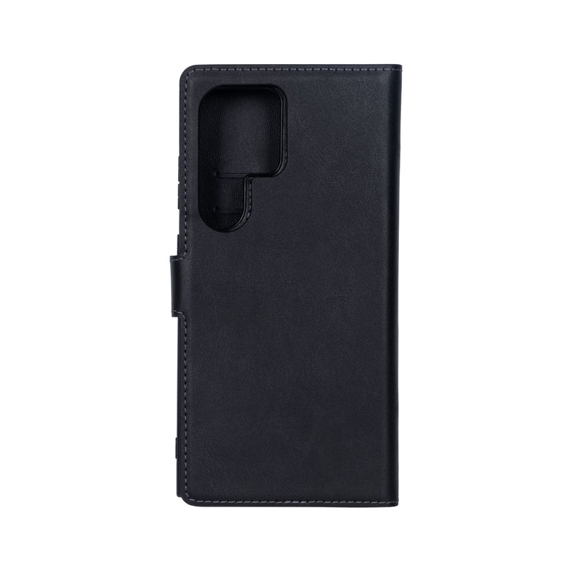 Rixus For Samsung Galaxy S23 Ultra Duo Magnetic Detachable Wallet Black