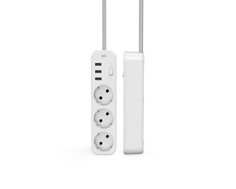 Durata Power Socket With 3 USB-Port 3.4A DR2035B White