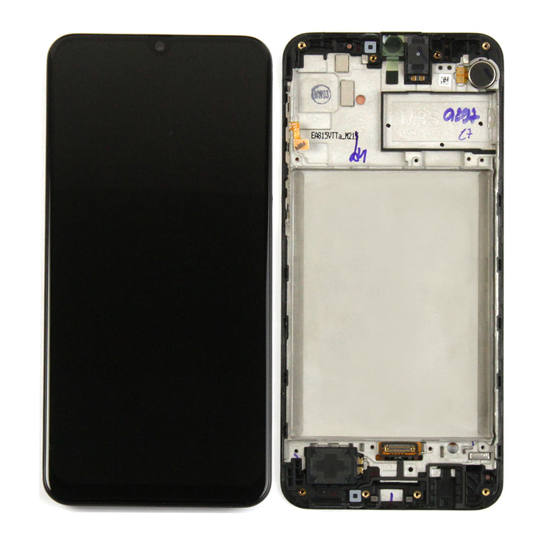 Samsung Galaxy M21 M215F Display And Digitizer With Frame Black Service Pack