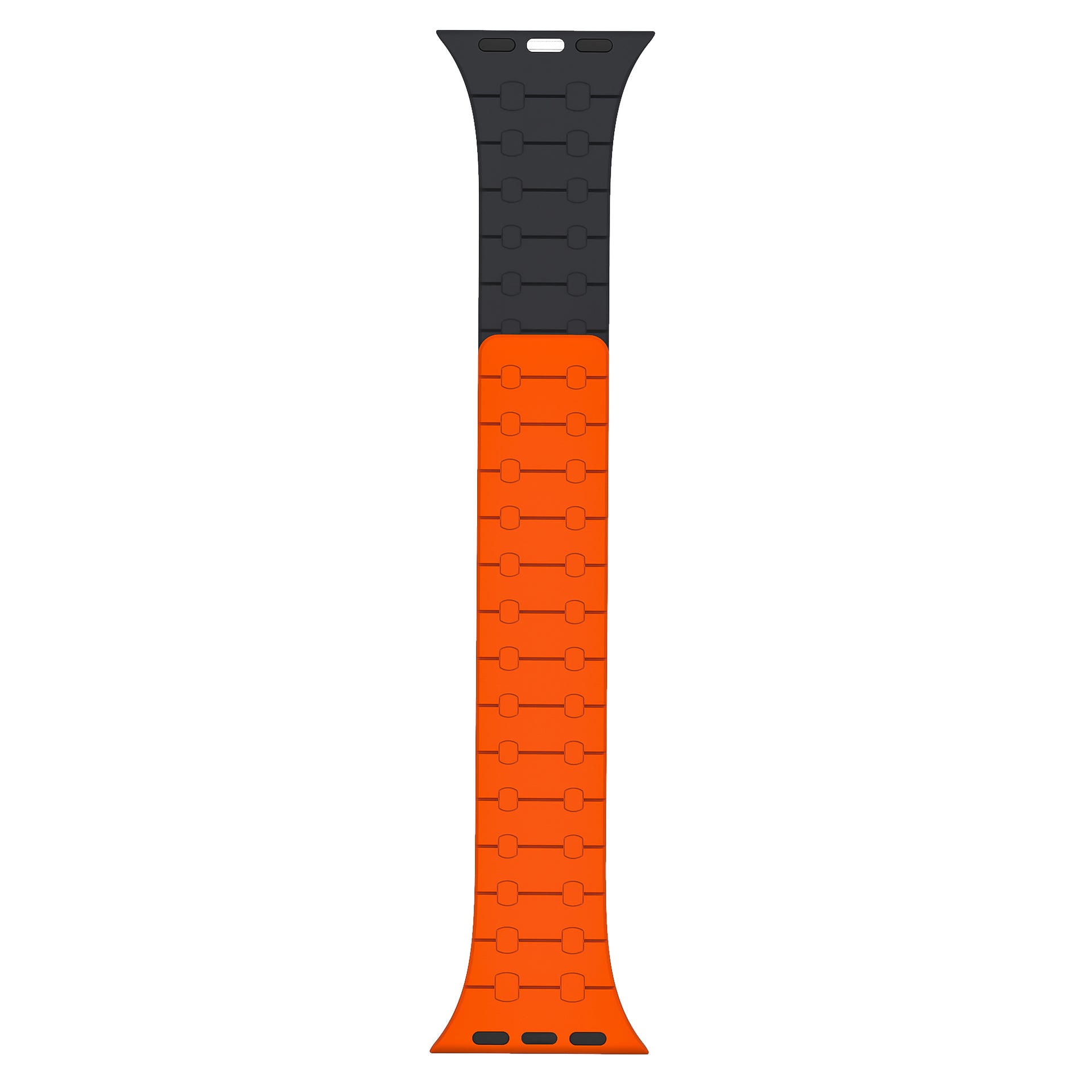 Rixus Magnetic Silicone Band For Apple Watch 38mm, 40mm, 41mm Orange And Midnight