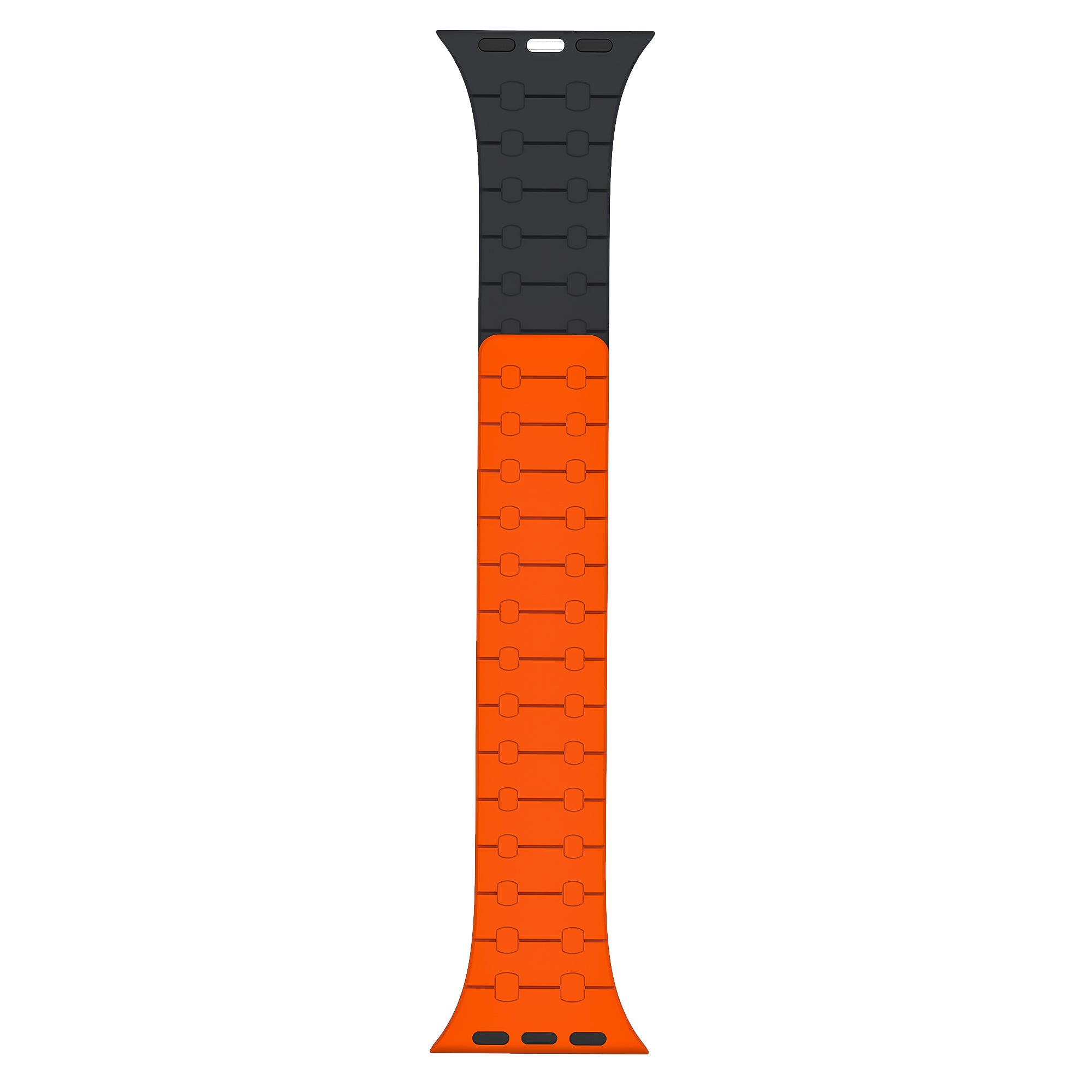 Rixus Magnetic Silicone Band For Apple Watch 38mm, 40mm, 41mm Orange And Midnight