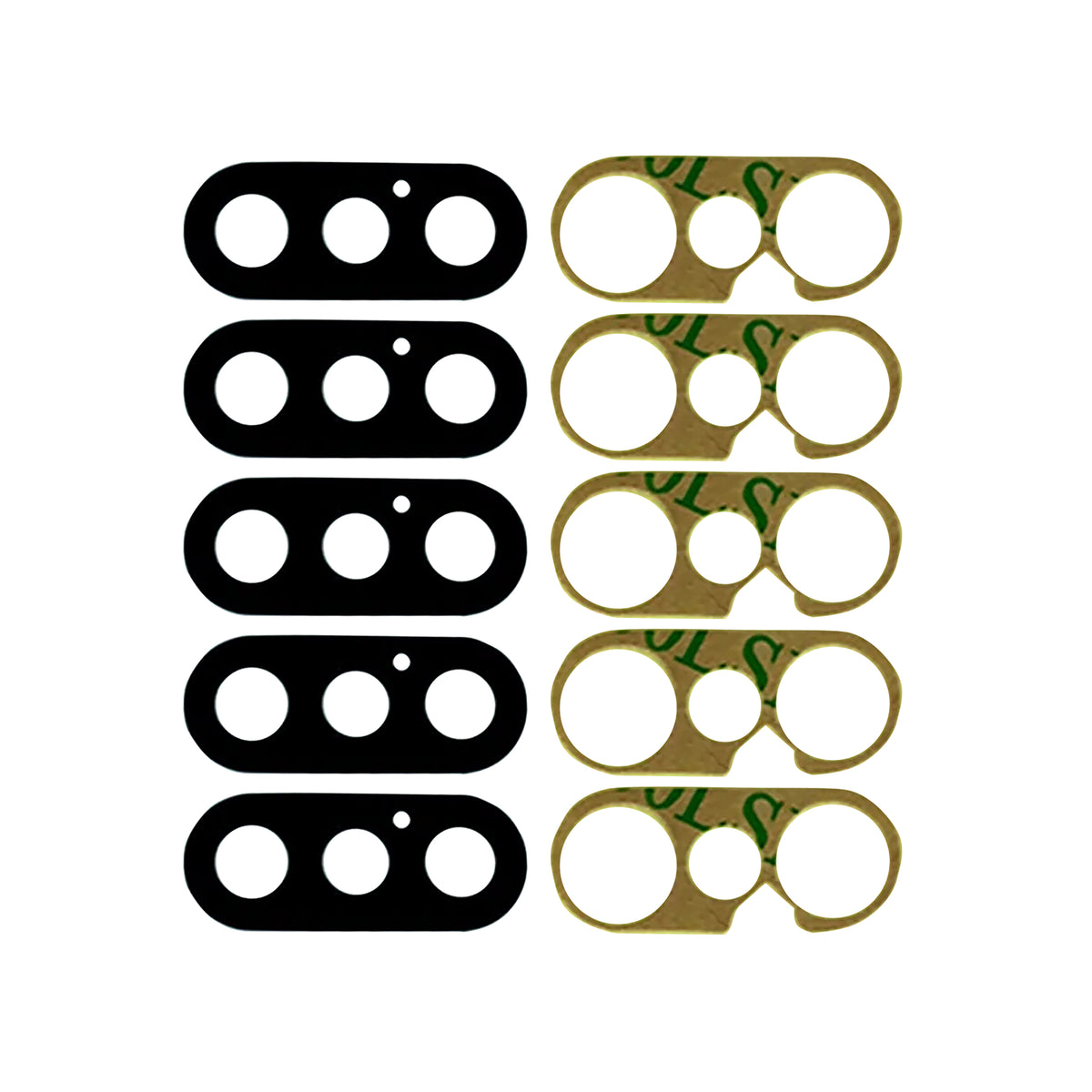 For Apple iPhone XS Camera Lens Cover Set Black OEM (5pcs)
