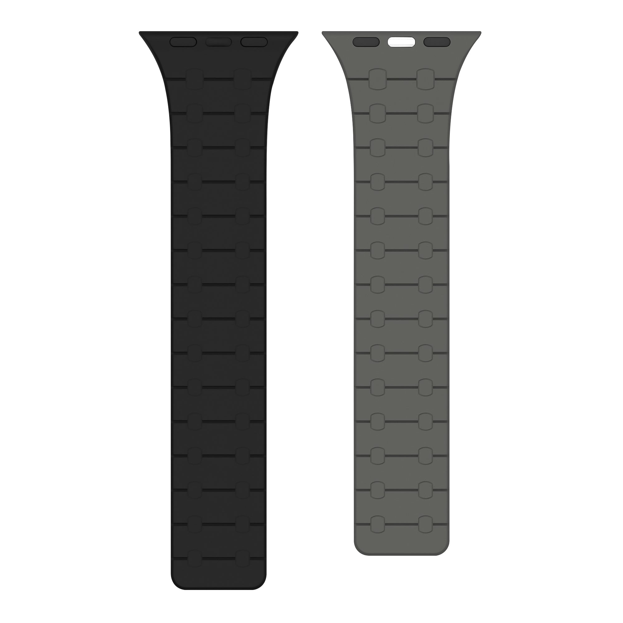 Rixus Magnetic Silicone Band For Apple Watch 42mm, 44mm, 45mm, 49mm Black And Grey