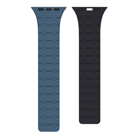 Rixus Magnetic Silicone Band For Apple Watch 38mm, 40mm, 41mm Blue And Midnight