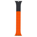 Rixus Magnetic Silicone Band For Apple Watch 42mm, 44mm, 45mm, 49mm Orange And Midnight