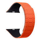 Rixus Magnetic Silicone Band For Apple Watch 42mm, 44mm, 45mm, 49mm Orange And Midnight