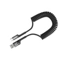 Rixus RXUC17AC Retractable Spring Cable USB-A To USB-C Black