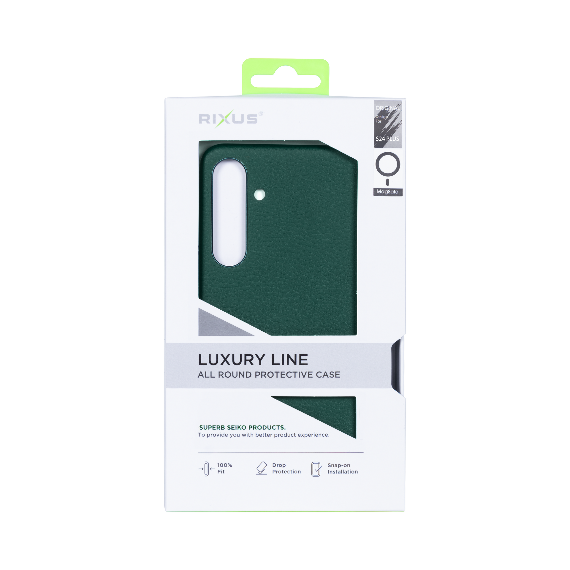 Rixus Classic 02 Case With MagSafe Compatible For Samsung Galaxy S24 Plus Green