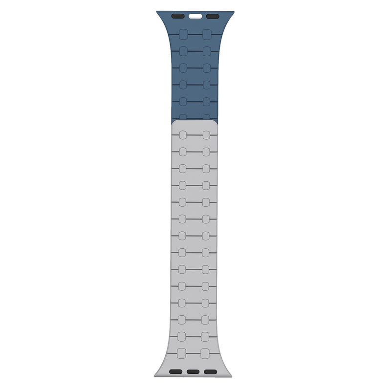 Rixus Magnetic Silicone Band For Apple Watch 38mm, 40mm, 41mm Cloud Grey And Blue