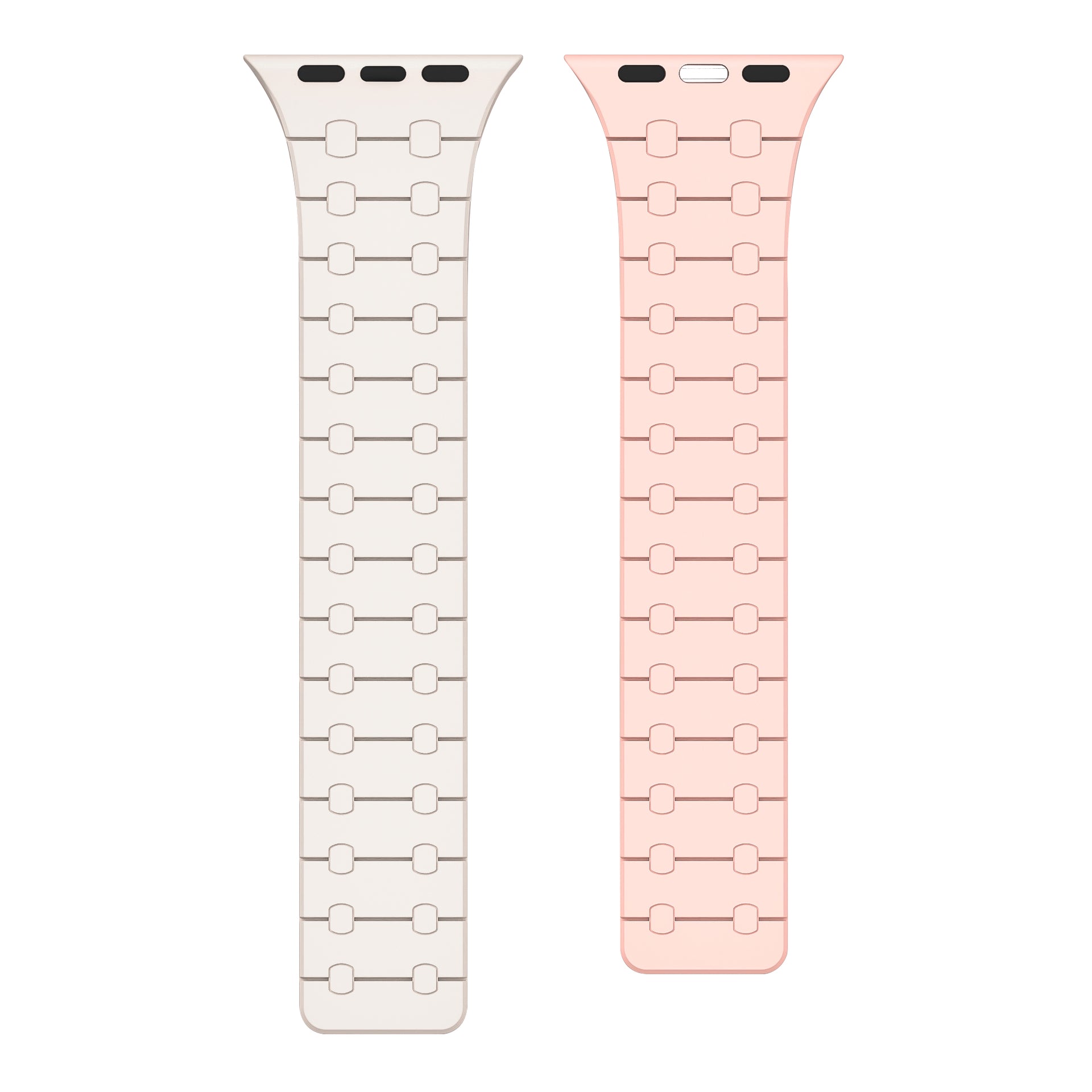 Rixus Magnetic Silicone Band For Apple Watch 42mm, 44mm, 45mm, 49mm White And Pink
